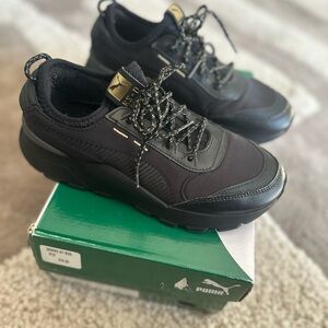 Puma Black and Gold Men's Sneakers